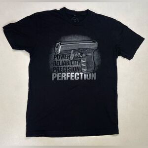 Glock Perfection Power Precision Reliability Gun Graphic T-shirt Men Medium